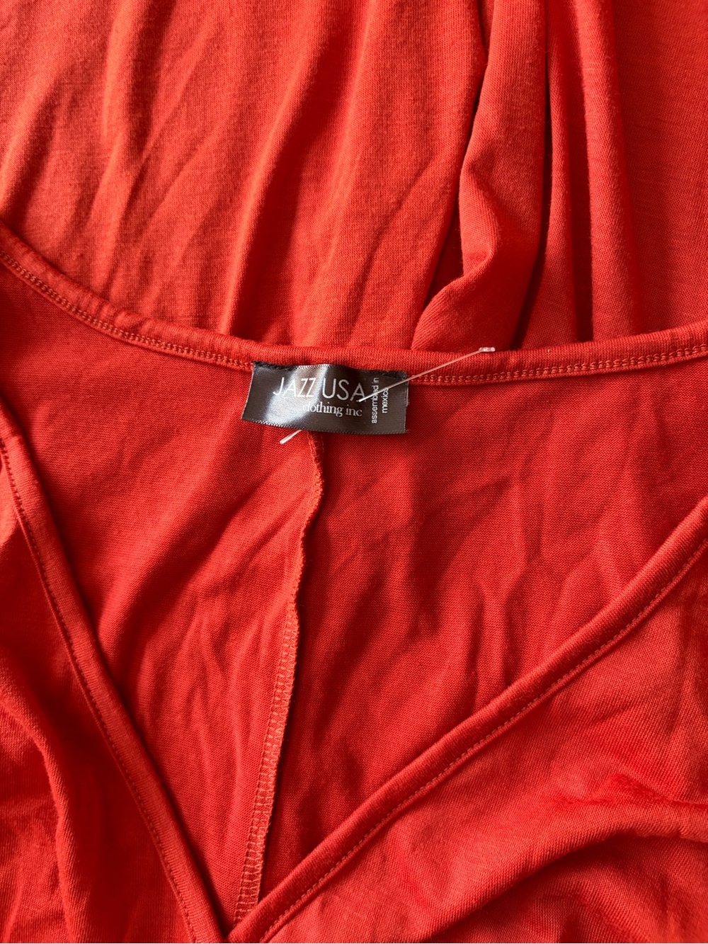 Orange V-Neck Jumpsuit with Elastic Waist - Unbranded - Picture 3 of 7